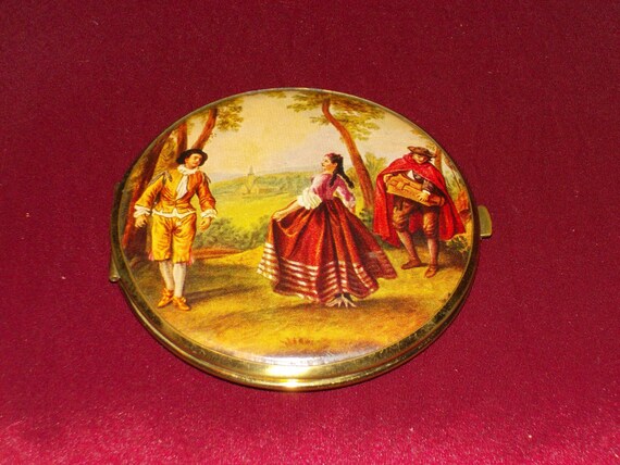 vintage victorian mirror compact - image 1