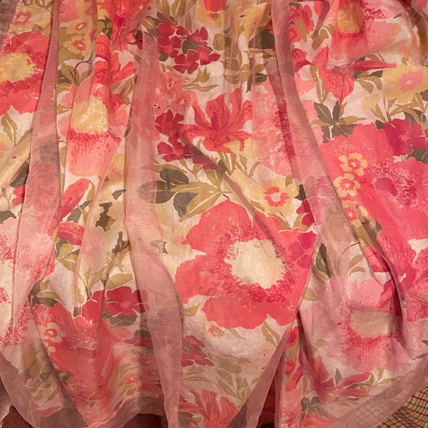 Pink Floral Curtains Etsy