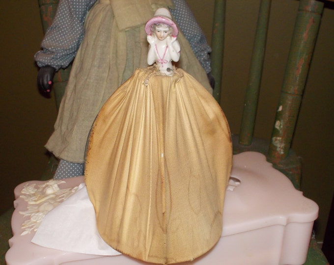 Vintage Porcelain Half Doll Powder Box Cover Etsy