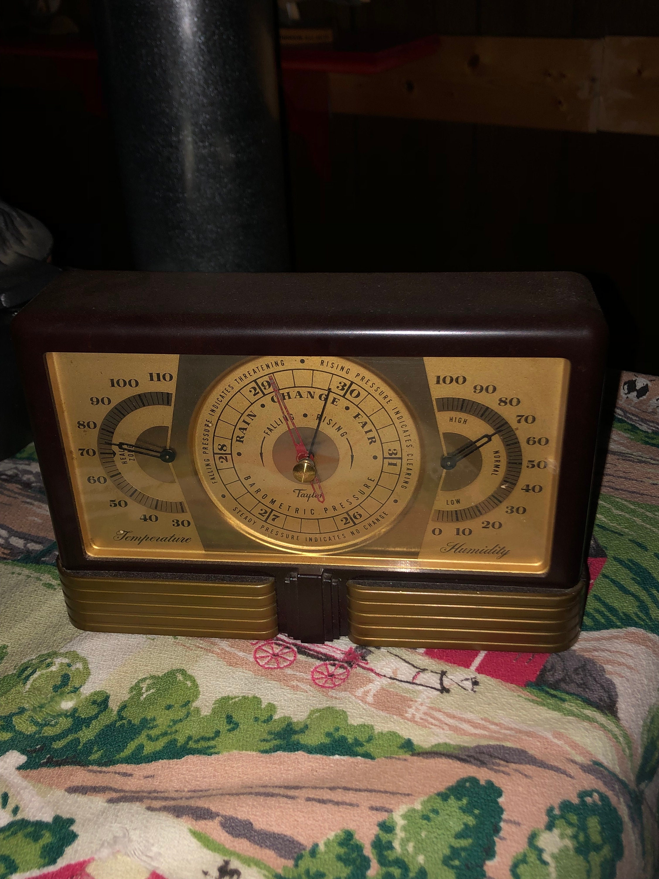 Vintage Working Barometer Taylor Indoor Outdoor Weather 