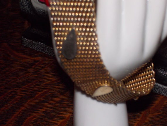 vintage gold wide mesh bracelet - image 3