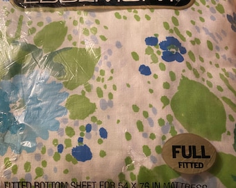 Vintage cannon flower power full size fitted sheet