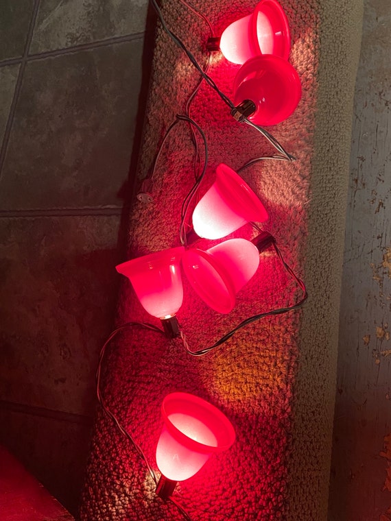 Vintage Lighted Christmas Bell Lights Set of 7 Etsy