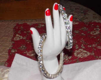 vintage silver rhinestone stretch bracelet