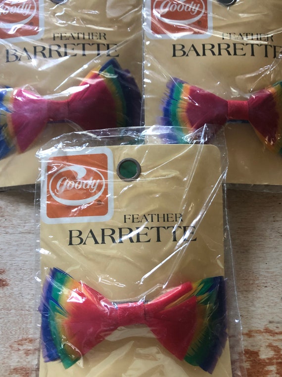 vintage goody rainbow feather barrette - image 2