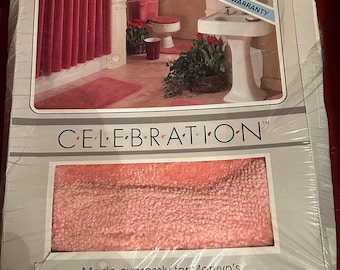 vintage pink toilet tank cover set