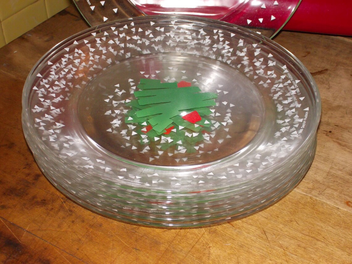 Vintage dayton hudson confetti christmas plates made in france Etsy