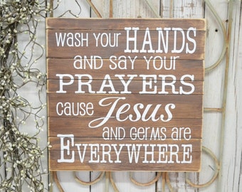 Jesus and germs sign | Etsy
