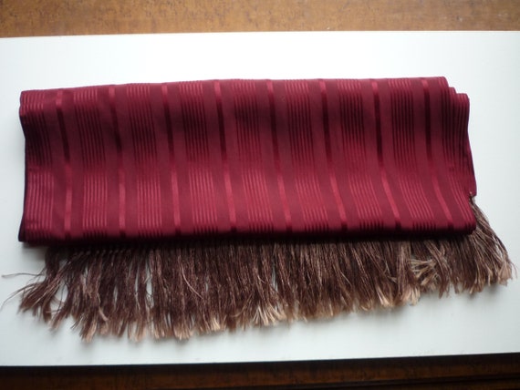 Vintage Burgundy 1940 Rayon Fringe Men's Opera Sca