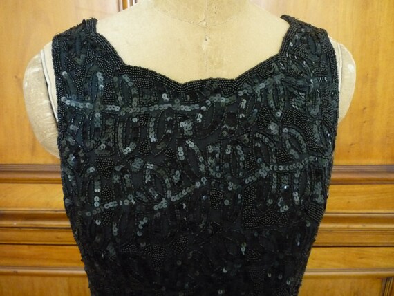 Vintage Oleg Cassini Black Tie Beaded Embellished… - image 2