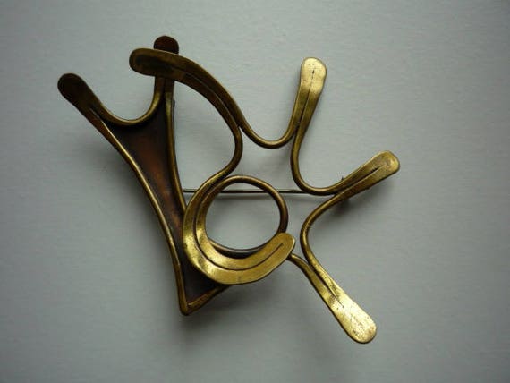 Rare Modernist Art Smith Copper Brass Mid-Century
