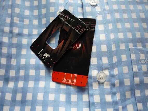 Dunhill International White Plains NEW Dunhill International White/blue Check Cotton Men's Dress Shirt NWT Australia Gold Leaf