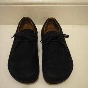 Great Birkenstock Memphis Lace up Black Suede Oxfords  display picture 1