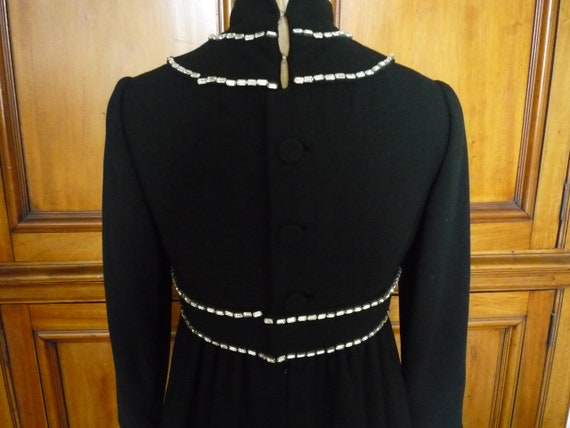 Stunning Vintage 1960 Donald Brooks Black Wool Wi… - image 4