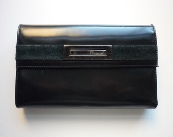 Vintage Missoni Italy Black Leather Wallet Change Purse
