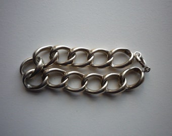 Vintage Sterling Silver Chunky Chain Link Bracelet