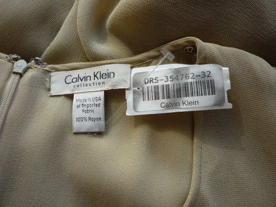 Vintage Calvin Klein Collection Beige/Cream Rayon… - image 8