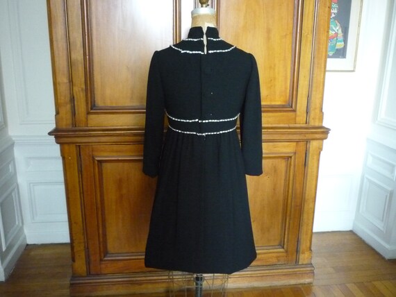 Stunning Vintage 1960 Donald Brooks Black Wool Wi… - image 2