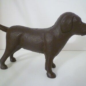 Cast Iron CHOCOLATE LAB Dog. Primitive Style Lab Dog. Doorstop...Bookends Or....... Upcycled Chocolate Lab . image 4