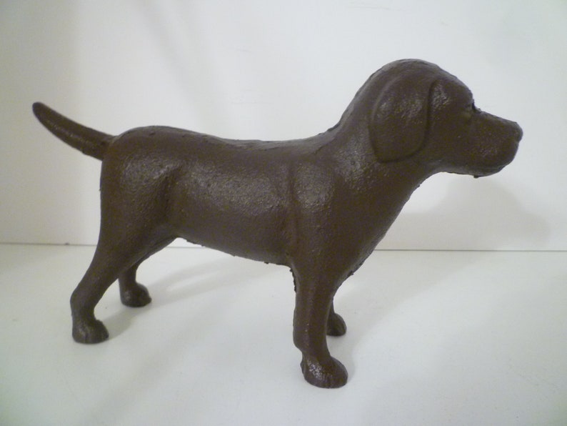 Cast Iron CHOCOLATE LAB Dog. Primitive Style Lab Dog. Doorstop...Bookends Or....... Upcycled Chocolate Lab . image 4