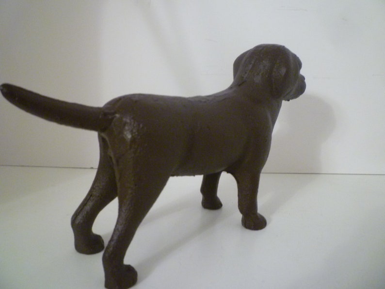 Cast Iron CHOCOLATE LAB Dog. Primitive Style Lab Dog. Doorstop...Bookends Or....... Upcycled Chocolate Lab . image 2