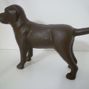 Cast Iron CHOCOLATE LAB Dog. Primitive Style Lab Dog. Doorstop...Bookends Or....... Upcycled Chocolate Lab . image 1