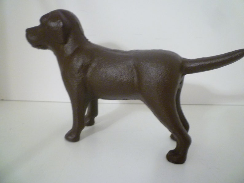 Cast Iron CHOCOLATE LAB Dog. Primitive Style Lab Dog. Doorstop...Bookends Or....... Upcycled Chocolate Lab . image 1