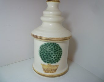 COOKIE JAR. Ornate Jar For Cookies or….? Topiary Decor Vintage “Laurie Gates”  Pottery / Stoneware Cookie jar.