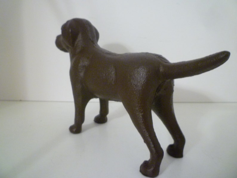 Cast Iron CHOCOLATE LAB Dog. Primitive Style Lab Dog. Doorstop...Bookends Or....... Upcycled Chocolate Lab . image 3