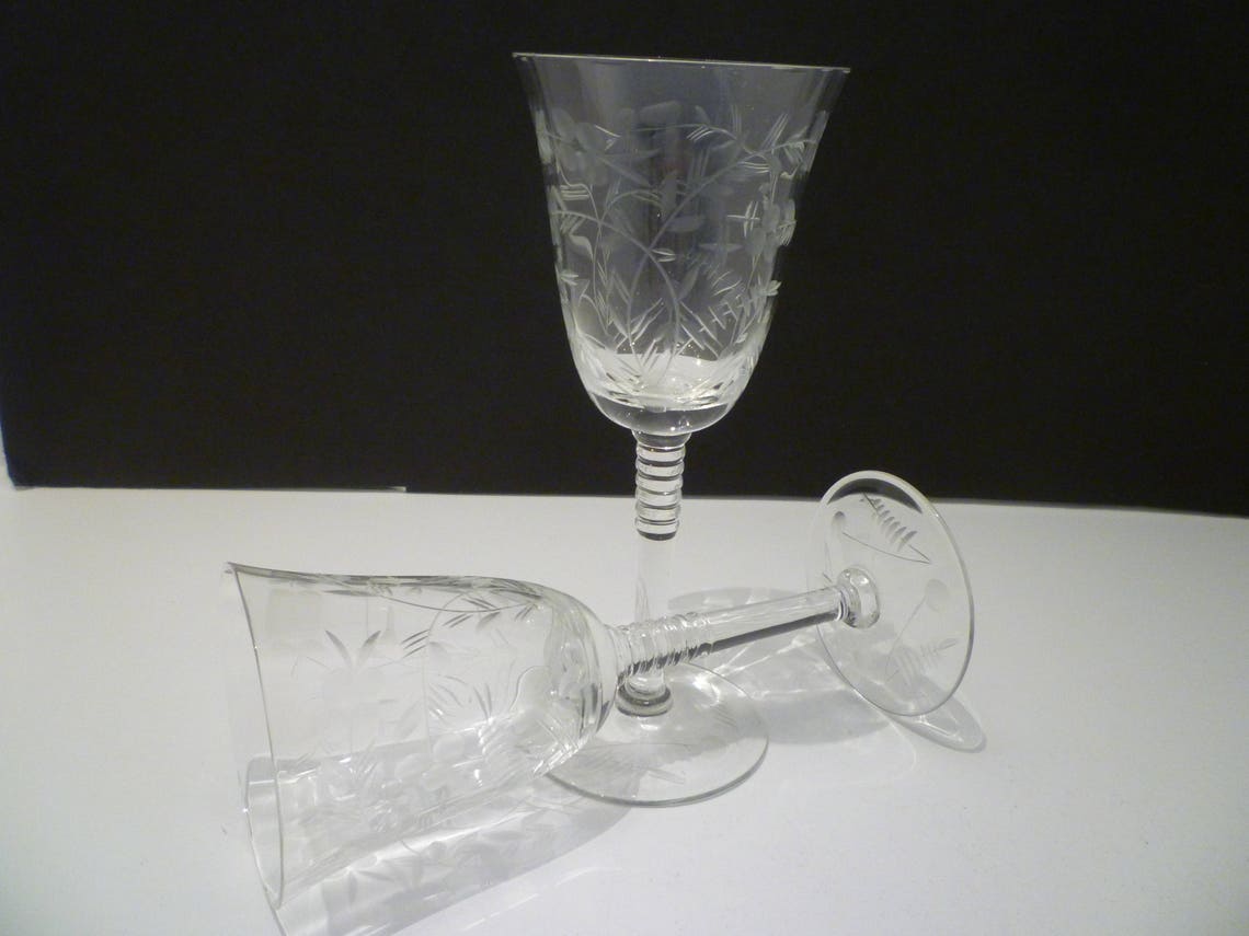 Fostoria Set of 2 CRYSTAL STEMWARE. Liqueurs / Cordials. Etsy