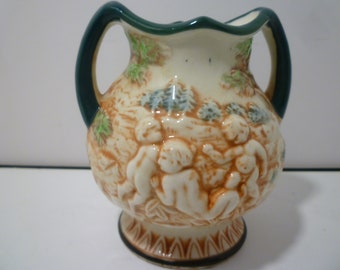 JAPANESE ART POTTERY.  Vintage Art Pottery Vase. Rare Piece Frrom 1920's - 1940's. Collectible Japanese Art Pottery Vase.