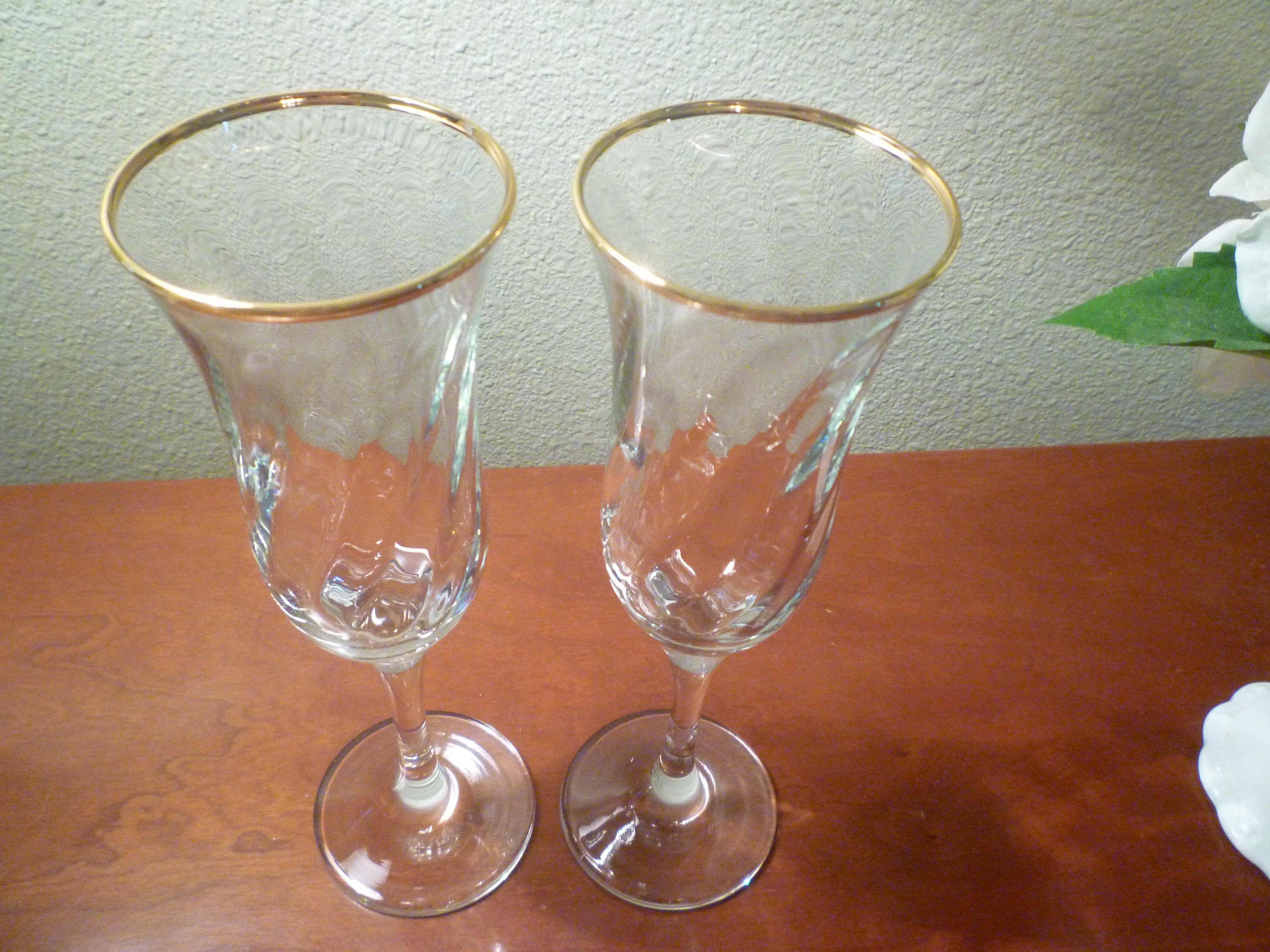 CHAMPAGNE FLUTES. Sets of 2 TOASTING Glasses. Tall and Elegant | Etsy