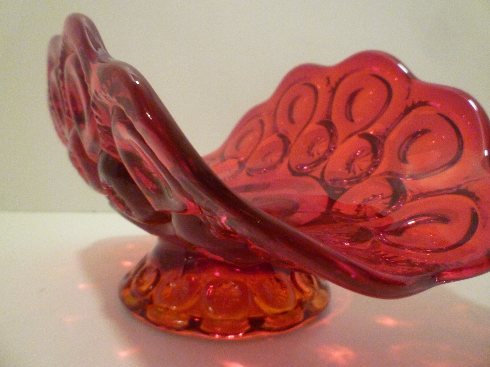 RED GLASS BOWL. Vintage Heavy Ruby Red 1940s Glass Etsy