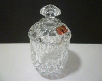 CRYSTAL JAR. Jam, Pickles Jar. GORHAM Crystal Serving Jam / Preserves / Pickles Jar With Original Label