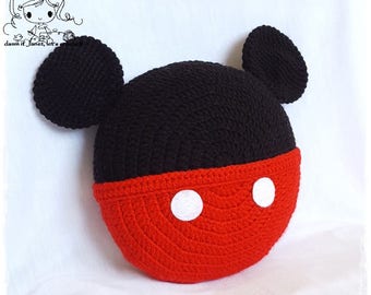 Inspired Mickey Mouse Pillow - PDF Crochet Pattern - Instant Download