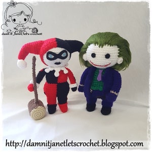 Inspired Harley Quinn & The Joker Combo Pack PDF Crochet Patterns Instant Download 25% OFF Special Offer Pattern Pack image 1