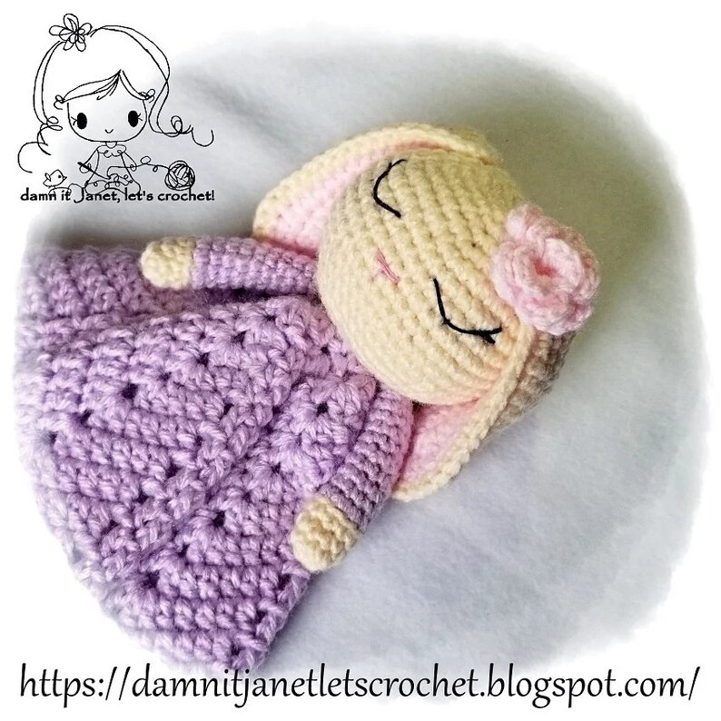 Bunny Lovey Size 18 x 18 PDF Crochet Pattern Instant Download image 2