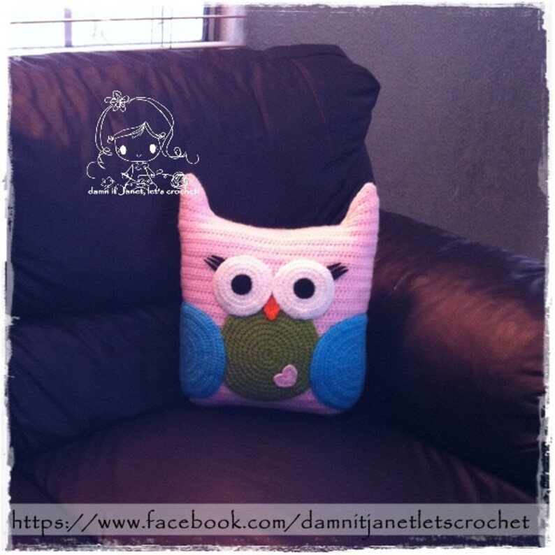 Owl Pillow PDF Crochet Pattern Instant Download Etsy