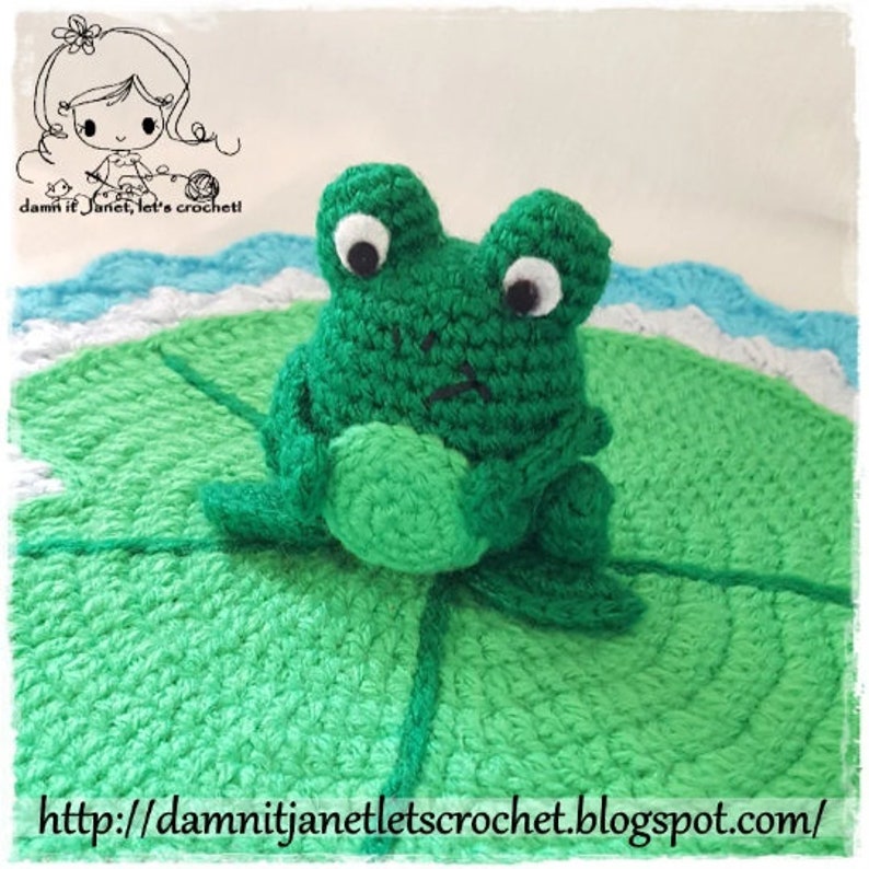 Frog Security Blanket Size 14 diameter PDF Crochet Pattern Instant Download image 2