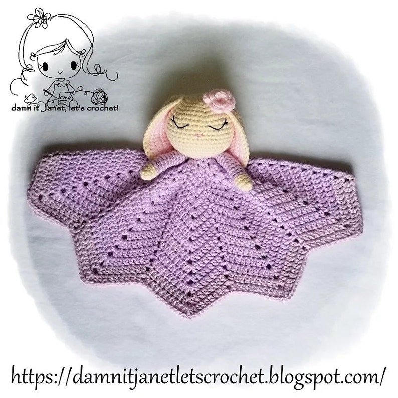 Bunny Lovey Size 18 x 18 PDF Crochet Pattern Instant Download image 4