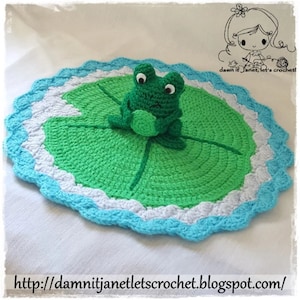 Frog Security Blanket Size 14 diameter PDF Crochet Pattern Instant Download image 1