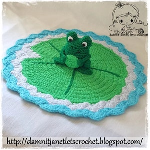 Frog Security Blanket (Size 14&quot; diameter) - PDF Crochet Pattern - Instant Download