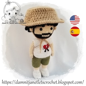 Benito Bad Bunny Plushie PDF Crochet Pattern in English Instant Download // Patron de Crochet en ESPAÑOL en PDF Descarga Instantánea image 1