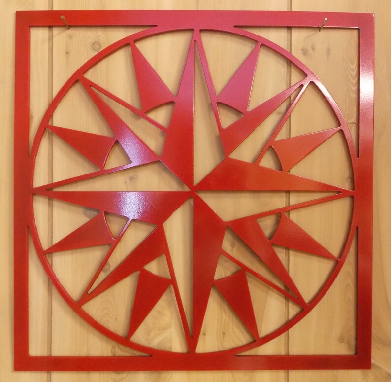 12 Mariner's Compass Metal Quilt Square Wall Hanging Etsy