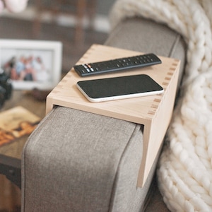 Custom Wood Couch Arm Table: Living Room Sofa Tray