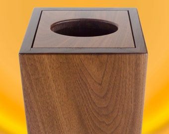 Solid Wood Tissue Box Cover: Modern Oak, Walnut, Beech, Cherry