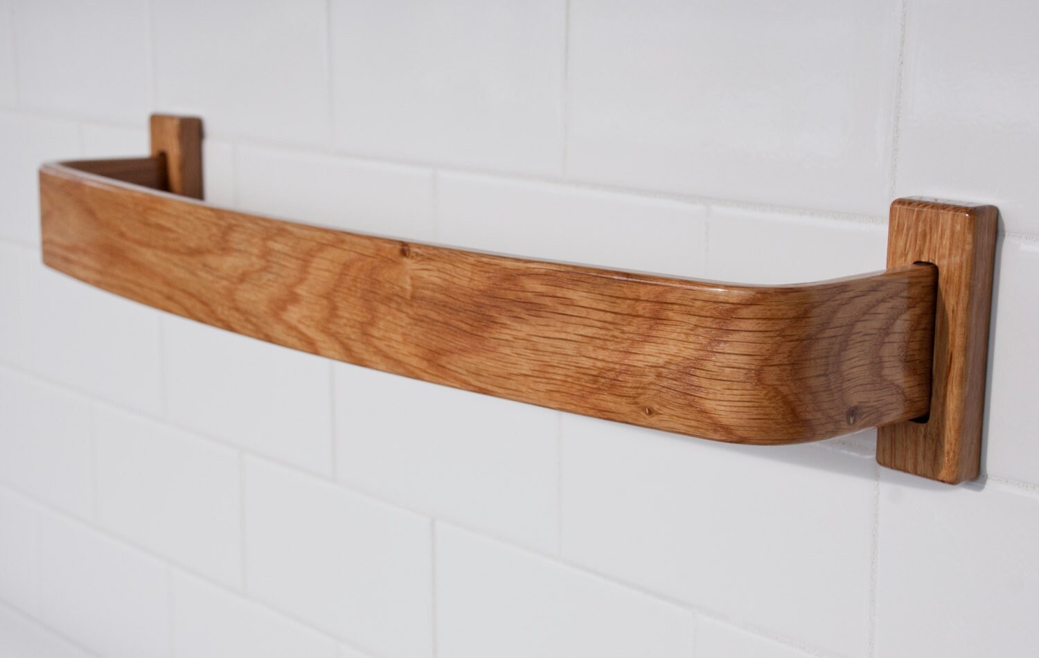 18 Oak Towel Bar Bentwood Towel Bar 18 inch Solid Etsy
