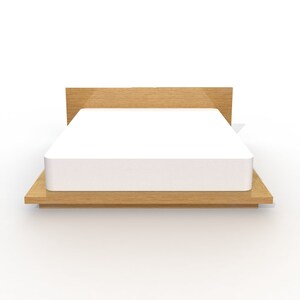 Platform Bed No. 3 - Substantial Rectangular Low Bed Frame in White Oak, Walnut, Cherry, Mahogany, Beech or Maple