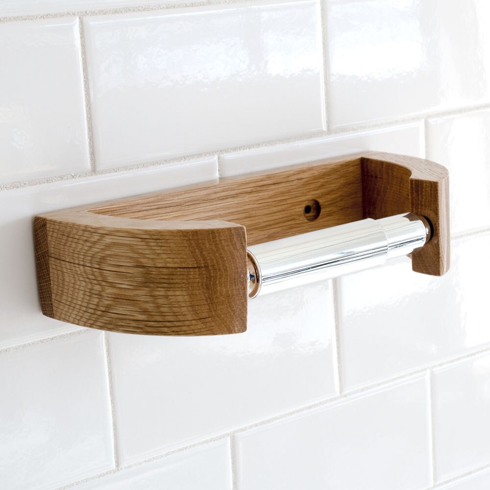 White Oak TP Holder Modern Curved Toilet Paper Holder Etsy