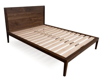 Walnut Platform Bed No. 1, A Modern Handmade Solid Wood Bed with Free White Glove Delivery